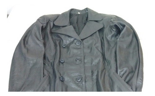 Campera Tapado Cuero De Mujer Talle 3 Hermoso!!!