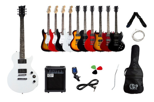 Imagen 5 de 9 de Pack Guitarra Les Paul Y Amplificador Creep Completo Wh