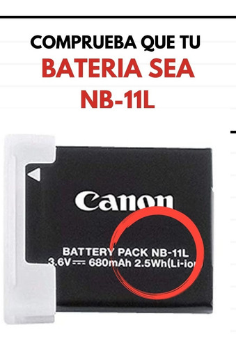 Imagen 2 de 3 de Cargador Nb11l Para Baterias Canon