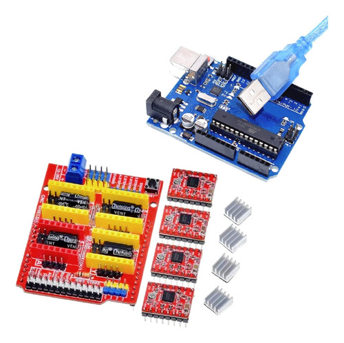 Kit Shield Cnc V3 Arduino A4988 4pz Arduino Uno 1pz