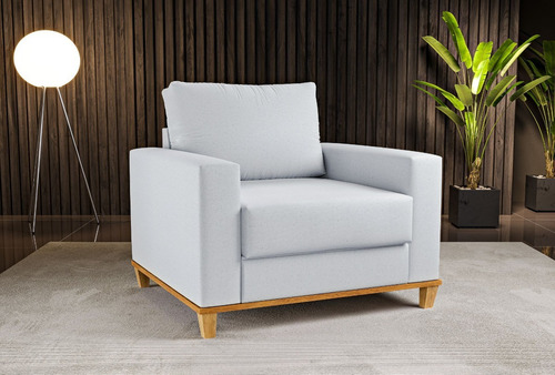 Butaca Sillón Poltrona 1 Cuerpo Living Comedor Color Lino