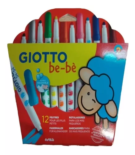 Marcadores lavables Giotto Bebé (12 colores) - Las Manolas