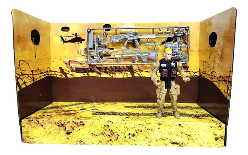 Playset Militar Soldado Helicoptero Con Accesorios ELG 55063