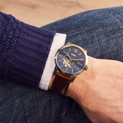 Relógio Fossil Masculino Automatico Couro Me3110