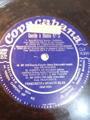 Lp Vinil Convite A Música Número 3.moacyr É Francineth. (Usado)