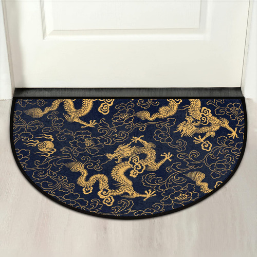 Puerta Medio Redondo Diseño Dragon Tradicional Chino Flor 18