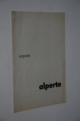 Catalogo De Exposicion Alperte Gran Teatro Opera 1966