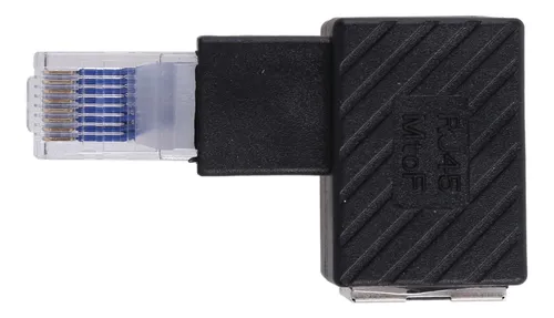 Codo Rj45 Cable De Red Macho A Hembra Adaptador De 90 Grados