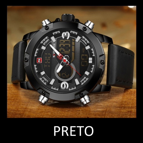 Relógio Masculino Militar Naviforce Nf9097g A Prova D'água