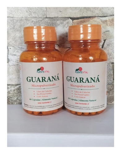 2 Guarana Quema Grasa Energizante 60 Caps C/u Fte Vital