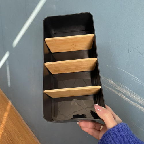 Lápiz Tarjetero Caja Contenedor Portátil Rectángulo Negro