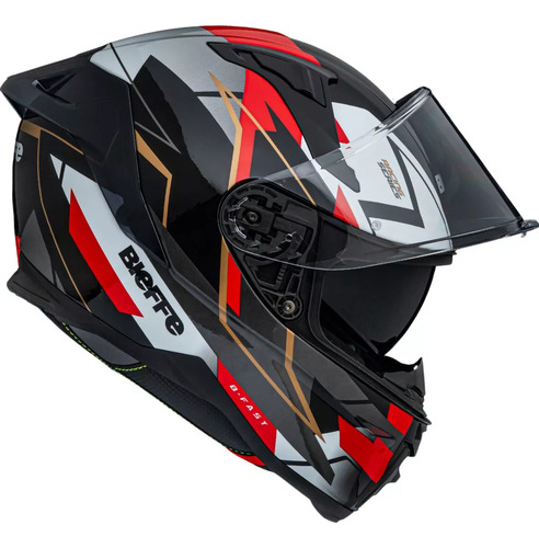 Capacete Feminino Masculino Bieffe B-fast Vx Com Óculos Vermelho Tamanho 62