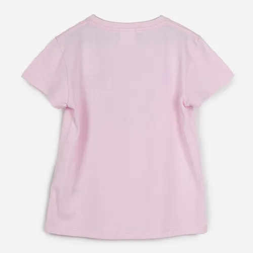 Polera Manga Corta Niña Corazon Rosado Barbie