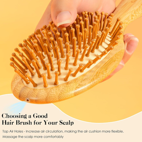 Cepillo De Bambu Para El Crecimiento Del Cabello, Cerdas De