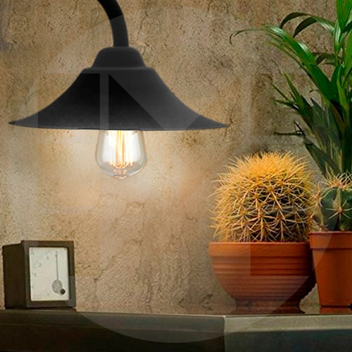 Imagen 9 de 10 de Aplique Pared Galponero Industrial Vintage Sombrero Ferrolux
