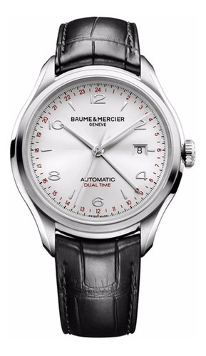 Reloj Baume & Mercier Clifton Original 10112 Para Hombre Color de la correa Negro Color del bisel Plateado Color del fondo Plateado