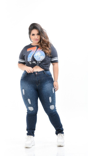 Calça Jeans Feminina Plus Size Dins Gordinhas Com Lyra