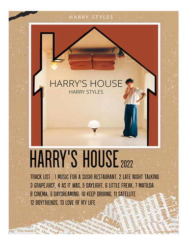 Poster Papel Fotografico Harry Styles Harry's House 45x30