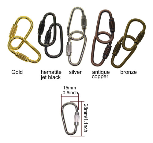 5 X 20x Pequeños Llaveros Mosquetón Clips D Anillo