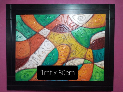 Imagen 4 de 6 de Cuadro Árbol De La Vida Abstracto Con Relieve 1mt X 80cm