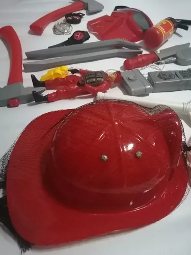 Casco Bombero Gorros de Cotillón Plásticos - Cotillón Activarte Color Rojo