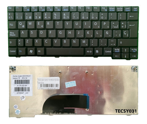 Teclado Sony Vaio Vpc-m Vpc-m12 Vpc-m13 Vpcm120 Negro Sp