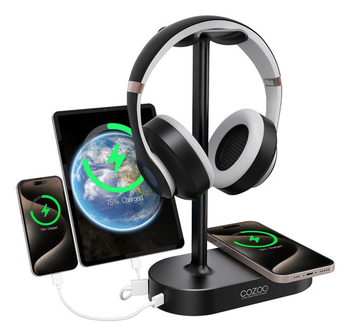 Cozoo Soporte Para Auriculares Con Almohadilla De Carga Inal