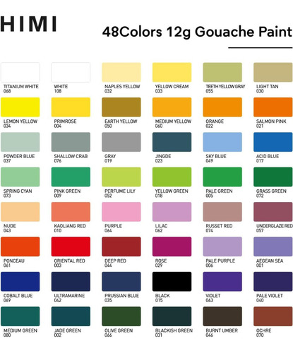Miya Himi Gouache Twin: 48 Colores/12gr + 3 Pinceles