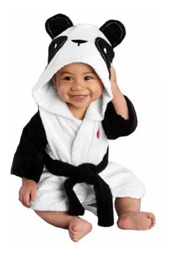 Bata Con Capucha Para Bebe Modelo Oso Panda