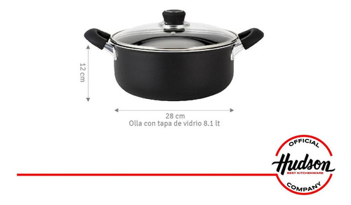 Cacerola 28 Cm Aluminio Con Antiadherente Y Tapa De Vidrio