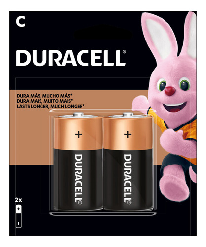 Duracell Pilas C Alcalinas 1.5V, Larga Duración, 2 pilas