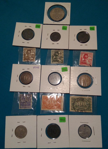 Monedas Y Timbres Alemania 2da Guerra 1942 10 Mon Y 6 Timbre