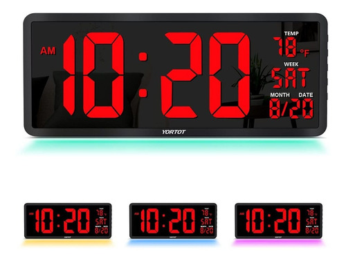 Yortot Reloj De Pared Digital Grande De 16 Pulgadas 