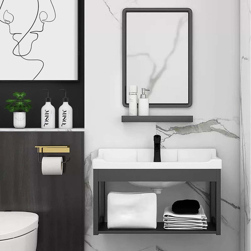 Lavabo De Marmol Espejo Baño Mini Lavabo Moderno Con Espejo