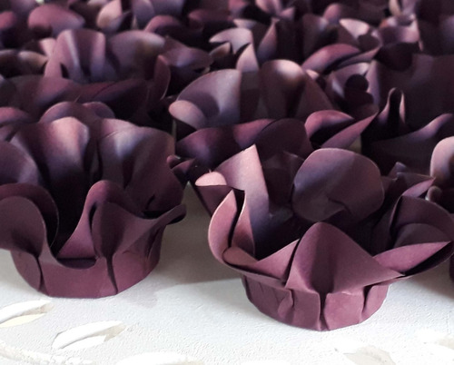 100 Forminhas Doces Flor Luxo Dupla Papel Casamento Anivers