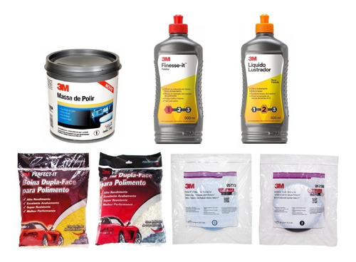 Kit Polimento Cristalização + 4 Boinas Originais 3m