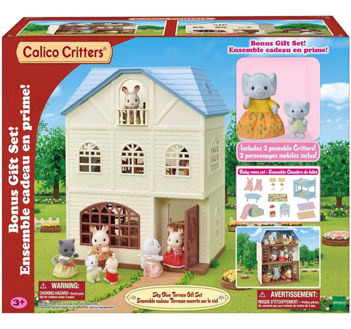 Calico Critters Sky Blue Terrace Set De Regalo, Juego De Cas