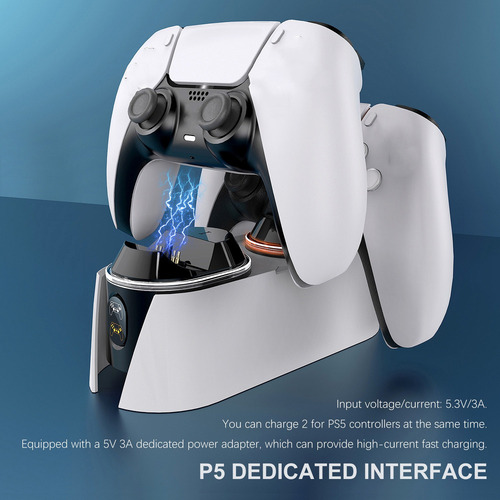 Cargador Rápido Dual Gamepad Para Controladores De Ps5