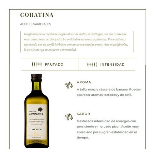 Aceite De Oliva Familia Zuccardi Coratina 500ml