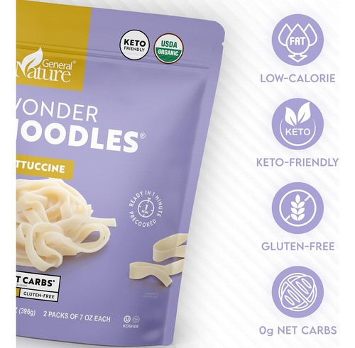 Wonder Noodles Keto Pasta - Fettuccine - Cero Carbohidratos,
