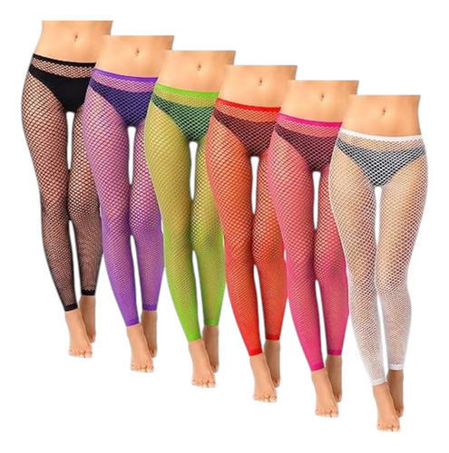 Media Leggins Malla De Red Con Encaje De Colores Sensual Rey Unitalla