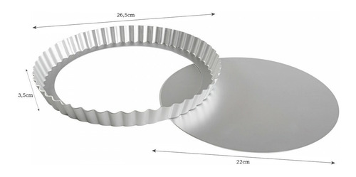 Imagen 3 de 6 de Molde Tartera Pastafrola Desmontable Aluminio 26 Cm D+mbazar