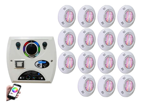 Kit 1 Comando Four Fix Wi-fi + 15 Led Smd 5w Rgb Sodramar