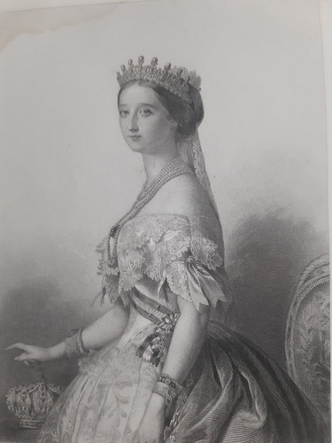 Emperatriz Eugenia Grabado De Paris Siglo Xix Arte Grabadoa 