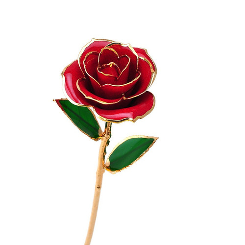 24 K Oro Rosa Hoja Trim Sumergido Flor Amar Toda La Vida Las