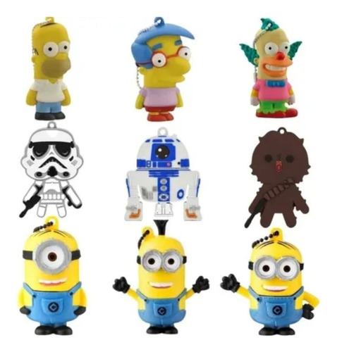 Pendrive De Personagens Famosos Usb 8gb Frete Grátis Brasil! Cor Amarelo Homer Simpson