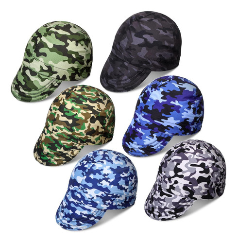 6 Piezas Gorros Soldadura Camuflaje Gorros Soldar Hombres Al