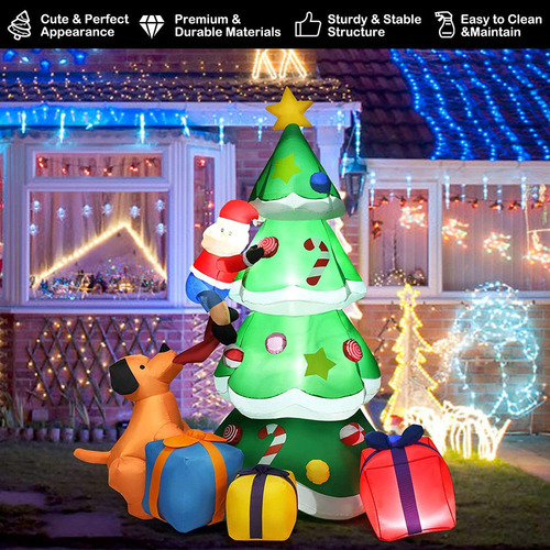 Inflable Arbol Pino De Navidad Exteriores Luz Led 2.1m