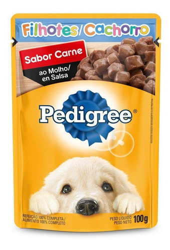 Imagem 2 de 7 de Ração Úmida Pedigree Sachê Carne Ao Molho Cães Filhotes 100g