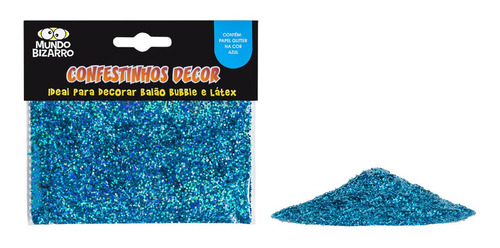 Confetes Para Decorar Balão Glitter Azul - 25 G - Mundo Biza